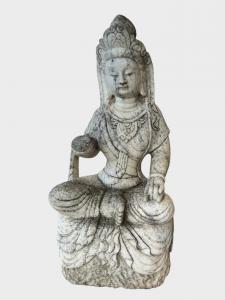 Scultura in marmo bianco raffigurante Guanyin – Prima metà del XX secolo